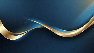 The primary subject of the image is a blue and gold swirl pattern. The setting is a blue background, and the visual style appears to be a digital art or illustration. The dominant colors are blue and gold, creating a sense of movement and energy in the design.