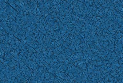 The primary subject of the image is a blue surface with a pattern of triangles. The setting is a blue background, and the visual style appears to be a digital art or illustration. The dominant colors are blue and white, creating a calm and soothing atmosphere.