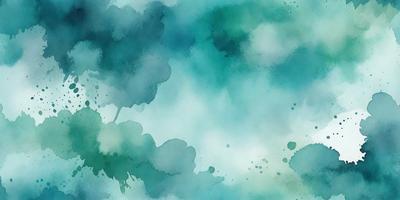 The primary subject of the image is a tree, which is the main object in the scene. The setting is a cloudy sky, with the tree being the focal point. The visual style is a watercolor painting, giving the image a unique and artistic appearance. The dominant colors in the painting are shades of blue and green, creating a serene and calming atmosphere.