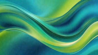 The primary subject of the image is a vibrant, colorful, and abstract artwork featuring a blue and green color scheme. The setting is a blue background, which complements the artwork's colors. The visual style is a combination of digital art and illustration, creating a dynamic and engaging piece. The colors and mood of the artwork evoke a sense of energy and movement, making it an eye-catching and captivating piece of art.