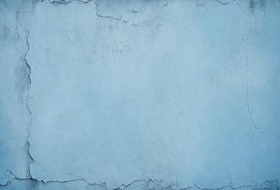 The primary subject of the image is a blue wall with a peeling paint texture. The setting is a room with a blue background. The visual style is a close-up of the wall, showcasing the peeling paint. The colors and mood of the image are predominantly blue, giving it a calm and serene atmosphere.