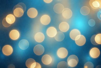 The primary subject of the image is a blue background with a pattern of yellow lights. The setting appears to be a nighttime scene, possibly a cityscape or a festive event. The visual style is a combination of digital art and illustration, creating a vibrant and lively atmosphere. The dominant colors are blue and yellow, with the blue background and yellow lights creating a sense of depth and contrast.