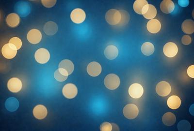 The primary subject of the image is a blue background with a pattern of bright, white, and yellow lights. The lights are scattered throughout the background, creating a visually appealing and dynamic scene. The setting appears to be a nighttime sky, with the lights creating a sense of depth and movement. The visual style of the image is a combination of digital art and illustration, as the lights are carefully placed and the overall composition is well-executed. The colors and mood of the image are predominantly blue, with the white