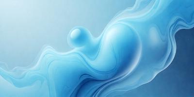 The primary subject of the image is a blue ocean with a wave. The setting is a blue background, and the visual style is digital art. The dominant colors are blue and white, creating a calm and serene atmosphere.