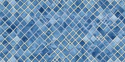 The primary subject of the image is a blue and white tile pattern. The setting is a blue and white tiled wall, which serves as the background. The visual style is a close-up of the tiled pattern, showcasing the intricate design. The colors and mood of the image are predominantly blue and white, creating a clean and elegant atmosphere.