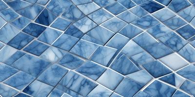 The primary subject of the image is a blue and white marble tile. The setting is a blue and white marble wall, which serves as the background. The visual style is a close-up of the marble tile, showcasing its intricate design. The colors and mood of the image are predominantly blue and white, creating a clean and elegant atmosphere.