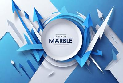 The primary subject of the image is a white bowl with the word "Nestle" written on it. The bowl is placed on a blue surface, which serves as the setting or background. The visual style of the image is digital art, as it is a well-designed and detailed illustration. The colors and mood of the image are predominantly blue, giving it a calm and soothing atmosphere.