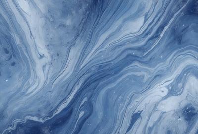 The primary subject of the image is a blue and white swirling pattern, which appears to be a digital art or illustration. The setting is a blue and white background, possibly a wall or a piece of artwork. The visual style is a combination of digital art and illustration, creating a unique and captivating design. The colors and mood of the image are predominantly blue and white, giving it a calm and serene atmosphere.