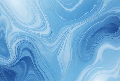 The primary subject of the image is a blue, swirling, and flowing pattern, which appears to be a digital art or illustration. The setting is a blue background, and the visual style is a combination of digital art and illustration. The dominant colors are blue and white, creating a calm and soothing atmosphere.