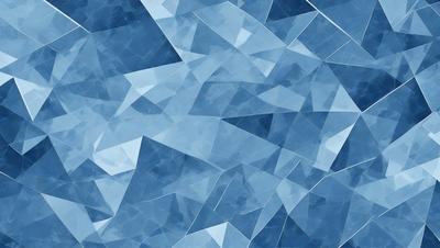 The primary subject of the image is a blue and white geometric pattern. The setting is a blue background, and the visual style appears to be a digital art or illustration. The dominant colors are blue and white, creating a calm and soothing atmosphere.