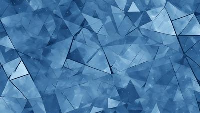 The primary subject of the image is a blue, geometric pattern. The setting is a blue background, which creates a visually appealing contrast with the pattern. The visual style is a combination of digital art and illustration, giving the image a unique and artistic appearance. The dominant colors are blue and white, creating a calm and serene atmosphere.