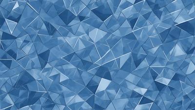 The primary subject of the image is a blue, geometric pattern. The setting is a blue background, and the visual style is a digital art or illustration. The dominant colors are blue and white, creating a calm and soothing atmosphere.