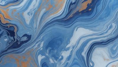 The primary subject of the image is a blue and white swirling pattern, which appears to be a painting or a digital artwork. The setting is a blue and white marbled surface, which serves as the background. The visual style is a combination of painting and digital art, creating a unique and intricate design. The colors and mood of the image are predominantly blue and white, giving it a calm and serene atmosphere.