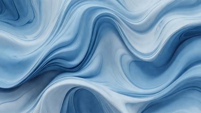 The primary subject of the image is a blue and white swirling pattern, which appears to be a digital art or illustration. The setting is a blue background, and the visual style is a combination of digital art and illustration. The dominant colors are blue and white, creating a calm and soothing atmosphere.