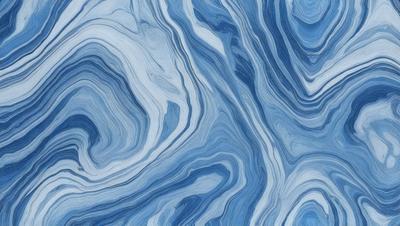 The primary subject of the image is a blue and white patterned surface, which appears to be a piece of art or a textured wall. The setting is a room with a blue and white color scheme. The visual style is a combination of digital art and illustration, creating a unique and eye-catching design. The dominant colors are blue and white, giving the scene a calm and soothing atmosphere.