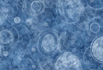 The primary subject of the image is a blue background with a pattern of bubbles. The setting is a blue surface, possibly a wall or a piece of artwork. The visual style is a combination of digital art and illustration, creating a unique and interesting design. The colors and mood of the image are predominantly blue, giving it a calm and soothing atmosphere.