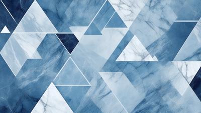The primary subject of the image is a blue marble pattern. The setting is a marble surface, and the visual style is a digital art or illustration. The dominant colors are blue and white, creating a calm and serene atmosphere.