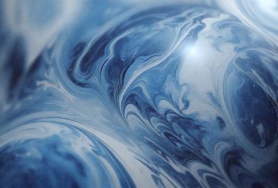 The primary subject of the image is a blue and white swirl pattern, which appears to be a digital art or illustration. The setting is a blue and white background, which complements the swirl pattern. The visual style is a combination of digital art and illustration, creating a unique and eye-catching design. The colors and mood of the image are predominantly blue and white, giving it a calming and soothing atmosphere.