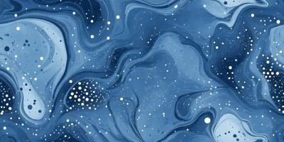 The primary subject of the image is a blue and white swirling pattern, which appears to be a digital art or illustration. The setting is a blue background, and the visual style is a combination of digital art and illustration. The dominant colors are blue and white, creating a calming and serene atmosphere.