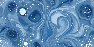 The primary subject of the image is a blue and white swirling pattern, which appears to be a painting or a digital artwork. The setting is a blue background, and the visual style is a combination of digital art and illustration. The colors and mood of the image are predominantly blue and white, creating a sense of calmness and tranquility.