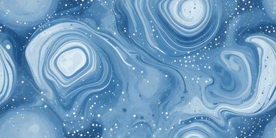 The primary subject of the image is a blue and white swirling pattern, which appears to be a painting or a digital artwork. The setting is a blue background, and the visual style is a combination of digital art and illustration. The dominant colors are blue and white, creating a calming and serene atmosphere.