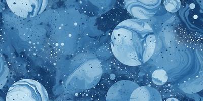 The primary subject of the image is a blue background with white stars and a blue circle. The setting is a night sky, and the visual style is a combination of digital art and illustration. The dominant colors are blue and white, creating a serene and peaceful atmosphere.