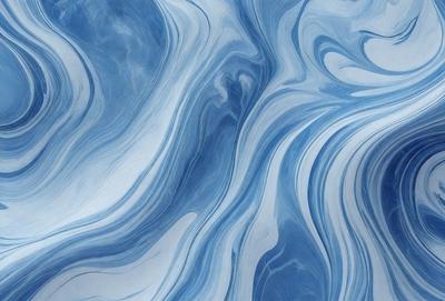 The primary subject of the image is a blue and white swirling pattern, which appears to be a digital art or illustration. The setting is a blue and white surface, possibly a wall or a piece of artwork. The visual style is modern and creative, with a focus on the swirling pattern. The colors and mood of the image are predominantly blue and white, creating a sense of calmness and tranquility.