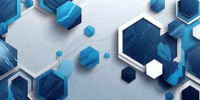 The primary subject of the image is a blue and white geometric pattern. The setting is a white background, and the visual style is digital art. The dominant colors are blue and white, creating a clean and modern atmosphere.