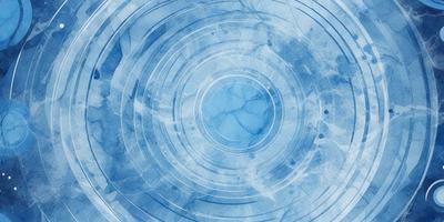 The primary subject of the image is a blue circle, which is the main object, scene, or focus of the image. The setting or background is a blue and white surface, which adds to the overall atmosphere of the image. The visual style of the image is a combination of photo and digital art, creating a unique and eye-catching design. The colors and mood of the image are predominantly blue, with a touch of white, giving it a calm and serene appearance.