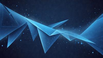 The primary subject of the image is a blue kite, which is the main object, scene, or focus of the image. The kite is flying in the sky, creating a sense of freedom and adventure. The setting is a dark blue background, which contrasts with the bright blue kite, creating a visually striking scene. The visual style of the image is digital art, as it is a computer-generated illustration. The colors and mood of the image are predominantly blue, giving it a calm and serene