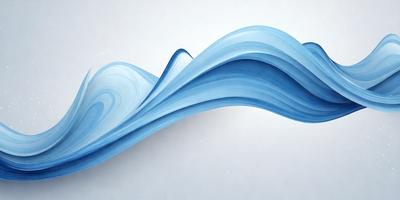 The primary subject of the image is a blue wave or a blue water-like pattern. The setting is a white wall, which serves as the background. The visual style of the image is a combination of digital art and illustration, creating a unique and eye-catching design. The dominant colors in the image are blue and white, giving it a calming and serene atmosphere.