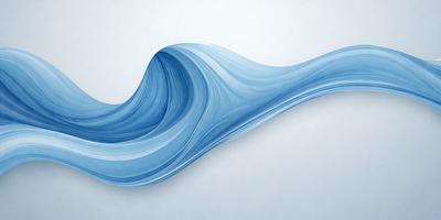 The primary subject of the image is a blue wave, which is the main focus of the scene. The wave is depicted in a digital art style, giving it a modern and visually appealing appearance. The setting is a white background, which provides a clean and minimalist environment for the wave to be displayed. The overall atmosphere of the image is calm and serene, with the blue wave being the main point of interest.