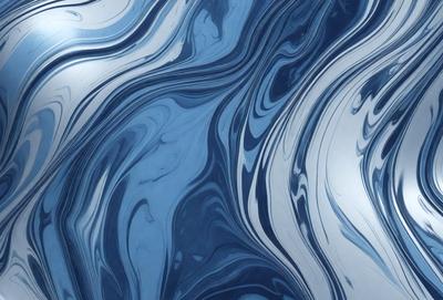 The primary subject of the image is a blue and white swirling pattern, which appears to be a digital art or illustration. The setting is a blue surface, possibly a wall or a background, which complements the blue and white swirls. The visual style is modern and artistic, with the swirls creating a dynamic and visually appealing pattern. The colors and mood of the image are predominantly blue and white, giving it a calm and soothing atmosphere.