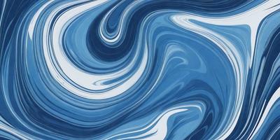 The primary subject of the image is a blue and white ocean wave. The setting is the ocean, with the wave being the main focus of the image. The visual style is a digital art or illustration, as the wave is depicted in a detailed and artistic manner. The dominant colors are blue and white, creating a serene and calming atmosphere.