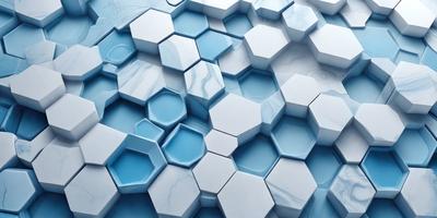 The primary subject of the image is a blue and white marble pattern. The setting is a white marble surface, which serves as the background. The visual style is a combination of photo and digital art, creating a unique and intricate pattern. The dominant colors are blue and white, giving the image a clean and elegant appearance.