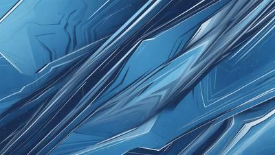 The primary subject of the image is a blue and white geometric pattern. The setting is a blue background, and the visual style appears to be a digital art or illustration. The dominant colors are blue and white, creating a calm and soothing atmosphere.
