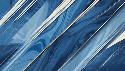 The primary subject of the image is a blue and white marbled pattern. The setting is a blue background, and the visual style appears to be a combination of a photo and digital art. The dominant colors are blue and white, creating a calm and soothing atmosphere.