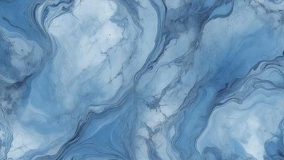 The primary subject of the image is a blue marble-like surface with a pattern of swirls and waves. The setting is a blue background, which complements the blue marble. The visual style is a close-up of the marble, showcasing its intricate texture and design. The colors and mood of the image are predominantly blue, creating a serene and calming atmosphere.