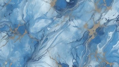 The primary subject of the image is a blue and white marble-like surface, which appears to be a painting or a digital artwork. The setting is a blue and white marble-like surface, which is the main focus of the image. The visual style is a painting or a digital artwork, as it is not a photo. The colors and mood of the image are predominantly blue and white, creating a calm and serene atmosphere.