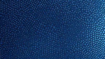 The primary subject of the image is a blue background with a pattern of round circles. The setting appears to be a wall or a surface with a blue color. The visual style of the image is a close-up of the blue background with the round circles. The colors and mood of the image are predominantly blue, creating a calm and serene atmosphere.
