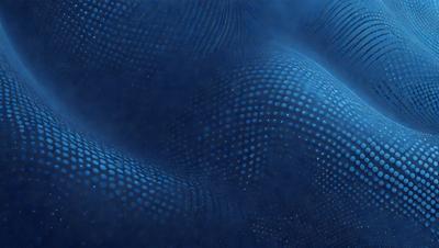 The primary subject of the image is a blue, patterned surface with a honeycomb-like texture. The setting appears to be a dark, possibly underwater environment. The visual style of the image is a combination of digital art and illustration, creating a unique and intriguing appearance. The dominant colors in the image are blue and black, giving it a moody and mysterious atmosphere.