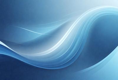 The primary subject of the image is a blue and white wave pattern. The setting is a blue background, which creates a visually appealing contrast with the wave pattern. The visual style is a combination of digital art and illustration, giving the image a modern and artistic appearance. The dominant colors are blue and white, which evoke a sense of calmness and tranquility.