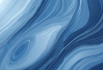 The primary subject of the image is a blue and white ocean wave. The setting is the ocean, with the wave being the main focus of the image. The visual style is a digital art or illustration, as the wave is depicted in a detailed and artistic manner. The dominant colors are blue and white, creating a serene and calming atmosphere.