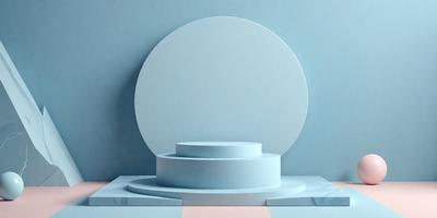 The primary subject of the image is a large, white, circular object. The setting is a blue background, which creates a striking contrast with the white object. The visual style appears to be a combination of digital art and illustration, as the object is depicted in a detailed and realistic manner. The colors and mood of the image are predominantly blue and white, giving it a clean and modern appearance.