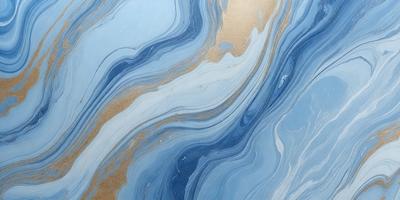 The primary subject of the image is a blue and gold swirling pattern, which appears to be a painting or a digital artwork. The setting is a blue and gold background, which complements the swirling pattern. The visual style is a mix of digital art and painting, creating a unique and eye-catching design. The colors and mood of the image are predominantly blue and gold, giving it a warm and inviting atmosphere.