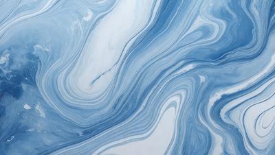 The primary subject of the image is a blue and white swirling pattern, which appears to be a painting or a digital artwork. The setting is a white surface, possibly a wall or a canvas, where the swirling pattern is displayed. The visual style suggests that the image is a creative and artistic representation of the swirling pattern. The dominant colors in the image are blue and white, creating a sense of depth and movement in the artwork.