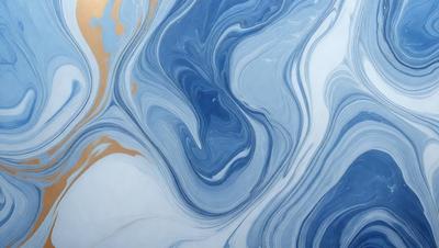 The primary subject of the image is a blue and white swirling pattern, which appears to be a painting or a digital artwork. The setting is a white background, which provides a clean and minimalist appearance. The visual style is a mix of artistic and digital elements, creating a unique and captivating piece. The dominant colors are blue and white, which evoke a sense of calmness and tranquility.
