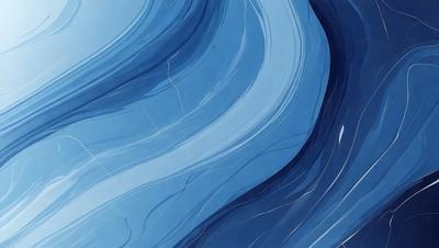 The primary subject of the image is a blue ocean with waves. The setting is the ocean, and the visual style is a digital art or illustration. The dominant colors are blue and white, creating a calm and serene atmosphere.