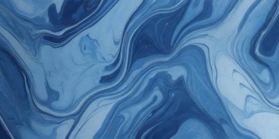 The primary subject of the image is a blue and white ocean wave. The setting is the ocean, with the wave being the main focus of the image. The visual style is a painting, which gives the image a more artistic and creative appearance. The dominant colors are blue and white, creating a serene and calming atmosphere.