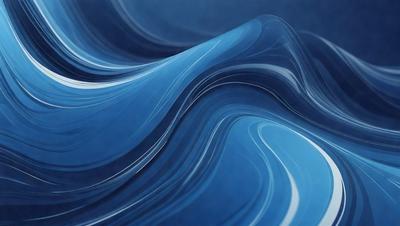 The primary subject of the image is a blue ocean wave. The setting is the ocean, with the wave being the main focus of the image. The visual style is a digital art or illustration, as the wave is depicted in a detailed and artistic manner. The dominant colors are blue and white, creating a serene and calming atmosphere.